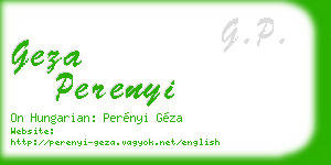 geza perenyi business card